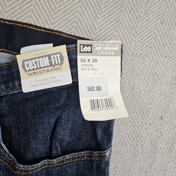 Lee Jeans 50x30 B&T NWT Loose Straight Leg Invisible Flex Fabric Premium Select - Picture 8 of 14